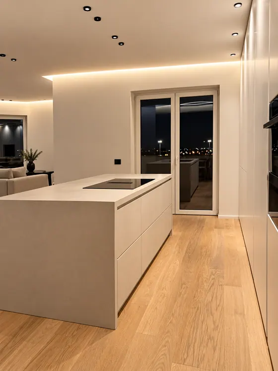 Cucina su misura con isola e zona cottura