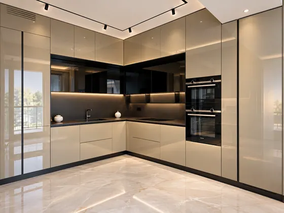 Cucina su misura ad angolo con finestra
