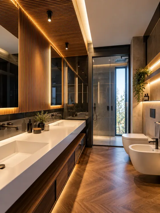 Mobile bagno su misura con doppio lavabo